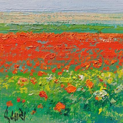 Peinture Les coquelicots par Sannier Daniel | Tableau Impressionnisme Huile Paysages