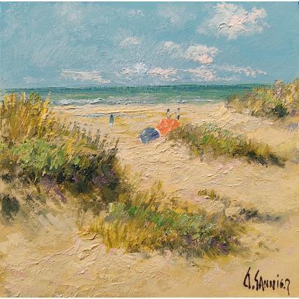Peinture Les dunes en baie de Somme par Sannier Daniel | Tableau Impressionnisme Huile Paysages
