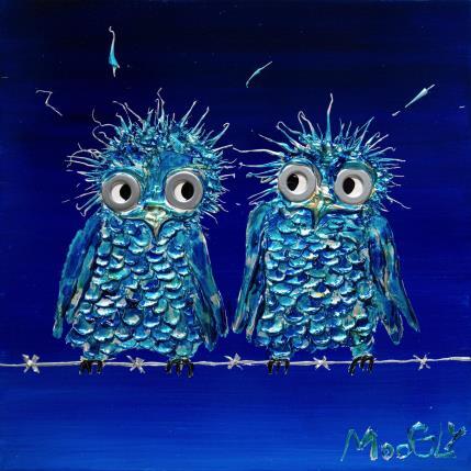 Peinture RÉCONCILIUS par Moogly | Tableau Art Singulier Acrylique, Pigments, Résine Animaux