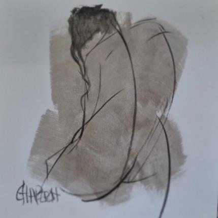 Painting Gris souris 1 by Chaperon Martine | Painting Figurative Acrylic Nude