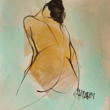 Peinture Vert printemps 2 par Chaperon Martine | Tableau Figuratif Acrylique Nu