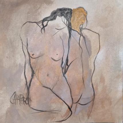 Painting Rencontre by Chaperon Martine | Painting Figurative Acrylic Nude