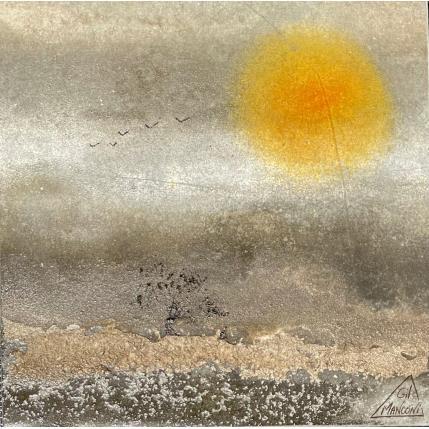 Peinture Carla par Manconi Gil | Tableau Matiérisme Métal, Upcycling Paysages