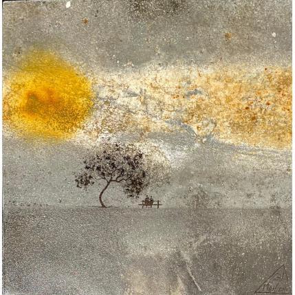 Peinture Carline par Manconi Gil | Tableau Matiérisme Métal, Upcycling Paysages