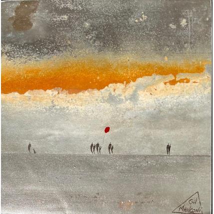 Peinture Carmela par Manconi Gil | Tableau Matiérisme Métal, Upcycling Paysages