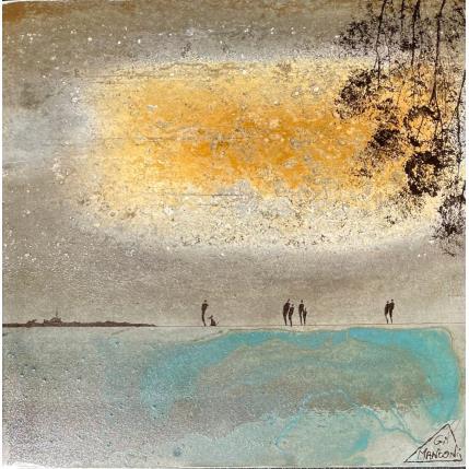 Peinture Carola par Manconi Gil | Tableau Matiérisme Métal, Upcycling Paysages