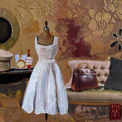 Peinture Maelis par Romanelli Karine | Tableau Figuratif Acrylique, Collage, Papier, Pastel, Posca Mode