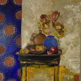 Peinture Retour d’Afrique  par Romanelli Karine | Tableau Figuratif Acrylique, Collage, Papier, Pastel, Posca Natures mortes