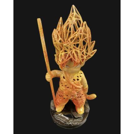 Sculpture Sun Sayan Standing par Mikhel Julien | Sculpture Pop-art Graffiti, Résine