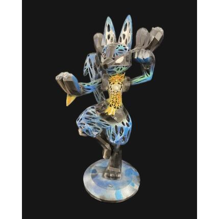 Sculpture Lucario Ready to Fight par Mikhel Julien | Sculpture Pop-art Graffiti, Résine