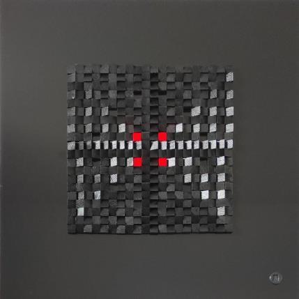 Peinture Red Kubik par Bauquel Véronique | Tableau Abstrait Minimaliste