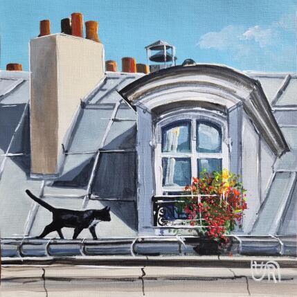 Peinture Open the window - I`m coming home par Rasa | Tableau Figuratif Acrylique Urbain