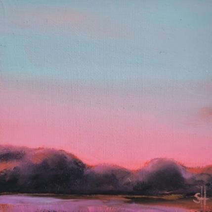 Peinture SOFT LIGHT BEHIND THE TREES par Herz Svenja | Tableau Impressionnisme Acrylique Nature, Paysages