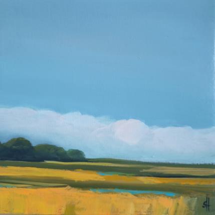 Peinture HORIZON WITH CLOUDS par Herz Svenja | Tableau Impressionnisme Acrylique Nature, Paysages