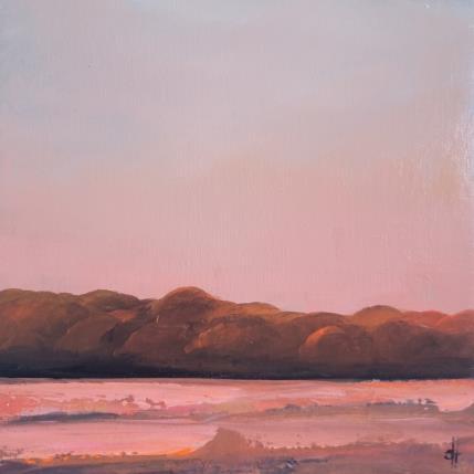 Peinture ROSÉ COLOURED LAND par Herz Svenja | Tableau Impressionnisme Acrylique Nature, Paysages