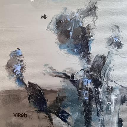 Peinture Trees and a bird par Virgis | Tableau Abstrait Huile Minimaliste