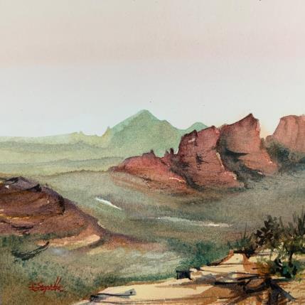 Painting SEDONA 261 by Seruch Capouillez Isabelle | Painting Figurative Watercolor Landscapes, Nature, Urban