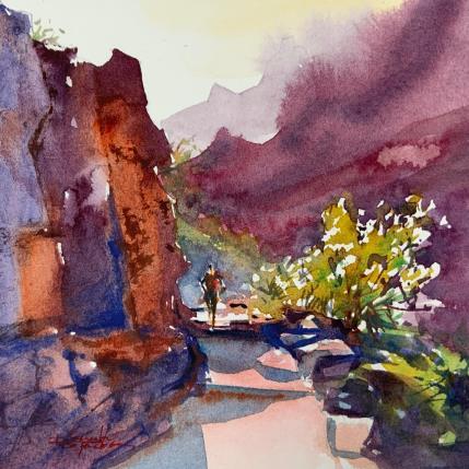 Painting SEDONA 262 by Seruch Capouillez Isabelle | Painting Figurative Watercolor Landscapes, Nature, Urban