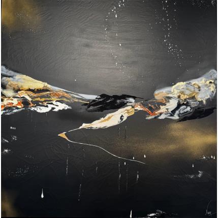 Peinture Golden Black par Naen | Tableau Abstrait Acrylique, Encre