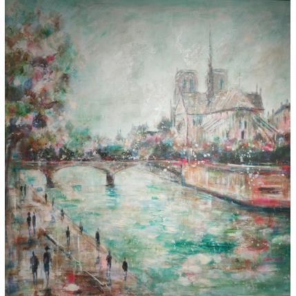 Peinture Printemps de Notre-Dame par Solveiga | Tableau  Acrylique