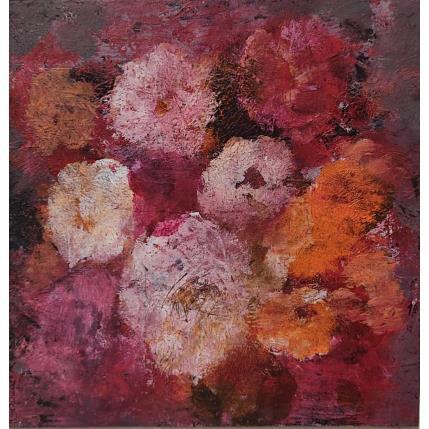 Peinture Le roses roses par Rocco Sophie | Tableau Art Singulier Acrylique, Collage, Sable