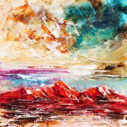 Peinture Sedona Airport Mesa view 4 par Reymond Pierre | Tableau Figuratif Huile Nature, Paysages