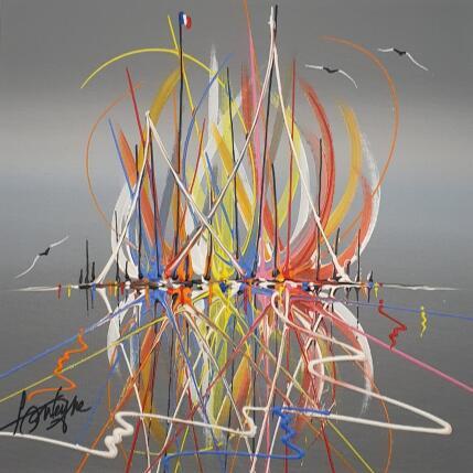 Peinture Fusions amoureuses à l'horizon par Fonteyne David | Tableau Figuratif Acrylique