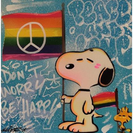 Painting Snoopy Flag by Kedarone | Painting Pop-art Acrylic, Graffiti Pop icons
