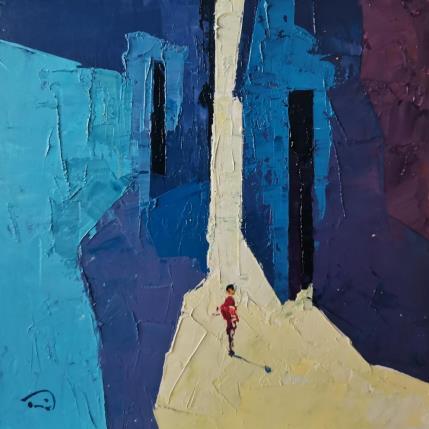 Peinture Violeta par Tomàs | Tableau Abstrait Huile Scènes de vie, Urbain