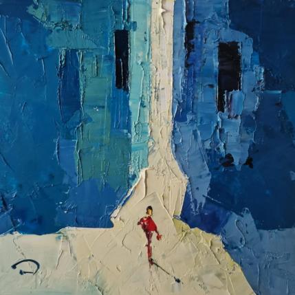 Peinture La petita plaça  par Tomàs | Tableau Abstrait Huile Scènes de vie, Société, Urbain