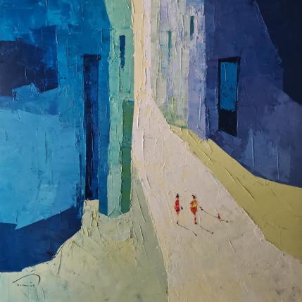 Peinture La porta oberta par Tomàs | Tableau Abstrait Huile Scènes de vie, Urbain