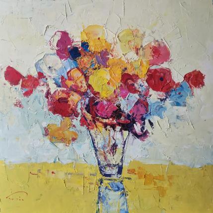 Peinture Flors Grogues par Tomàs | Tableau Impressionnisme Huile Nature
