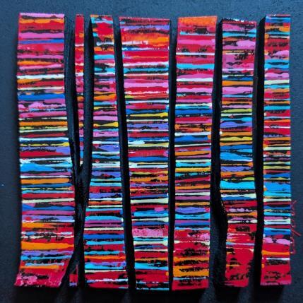 Peinture Bc7 fine rouge multi par Langeron Luc | Tableau Matiérisme Acrylique, Bois, Résine