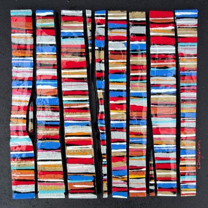 Peinture Bc 11 fine or argent cuivre rouge par Langeron Luc | Tableau Matiérisme Acrylique, Bois, Résine