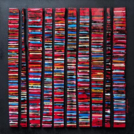 Peinture Bc10 fine rouge multi par Langeron Luc | Tableau Matiérisme Acrylique, Bois, Résine