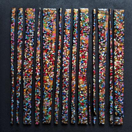 Peinture Bc14 impression turquoise or mauve rouge par Langeron Luc | Tableau Matiérisme Acrylique, Bois, Résine