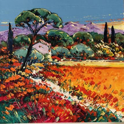Peinture Provence en été par Corbière Liisa | Tableau Figuratif Huile Paysages