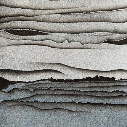 Peinture Carré Bleuté 2 par CMalou | Tableau Matiérisme Sable Minimaliste