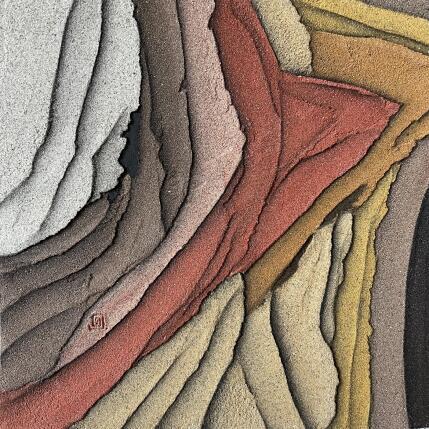 Peinture Carré d'Ocres 2 par CMalou | Tableau Matiérisme Sable Minimaliste