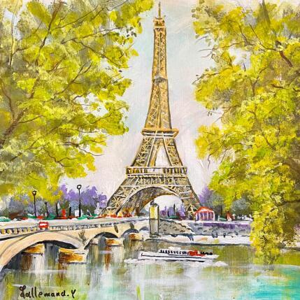 Peinture La Tour Eiffel au printemps  par Lallemand Yves | Tableau Figuratif Acrylique Urbain