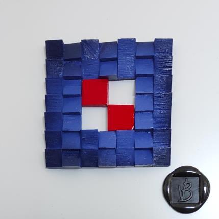 Gemälde Ara von Bauquel Véronique | Gemälde Abstrakt Acryl, Collage, Holz Minimalistisch