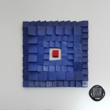 Painting Blue Sky by Bauquel Véronique | Painting Abstract Acrylic, Gluing, Wood Minimalist, Pop icons