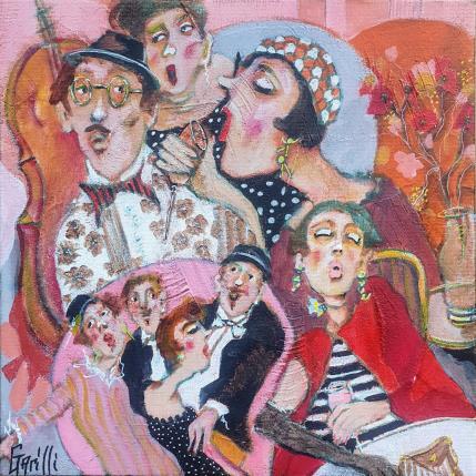 Peinture Madness in the jazz club  par Garilli Nicole | Tableau Figuratif Acrylique Scènes de vie