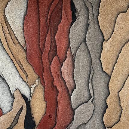 Peinture Carré d'Ocres 3 par CMalou | Tableau Matiérisme Sable Minimaliste