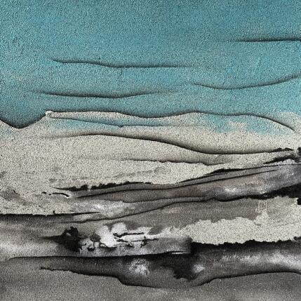 Peinture Carré Ensablé 6 par CMalou | Tableau Matiérisme Sable Minimaliste