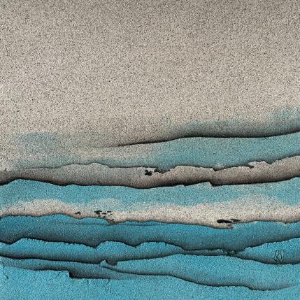 Peinture Carré Ensablé 7 par CMalou | Tableau Matiérisme Sable Minimaliste
