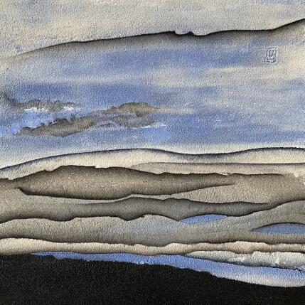 Peinture Carré Lavande 2 par CMalou | Tableau Matiérisme Sable Minimaliste