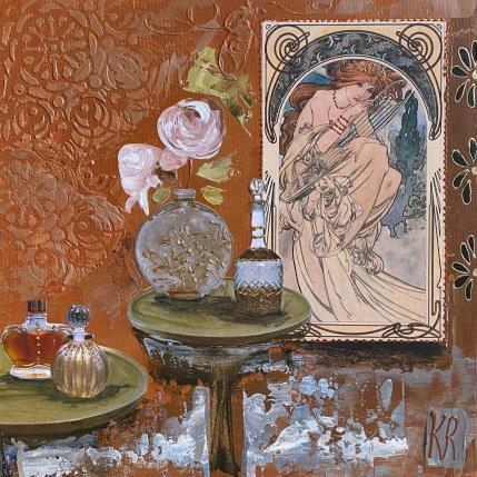 Peinture La douceur  par Romanelli Karine | Tableau Figuratif Acrylique, Collage Mode, Scènes de vie