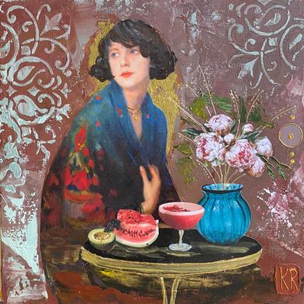 Peinture Alexandra  par Romanelli Karine | Tableau Figuratif Acrylique, Collage, Papier, Pastel, Posca Portraits, Scènes de vie