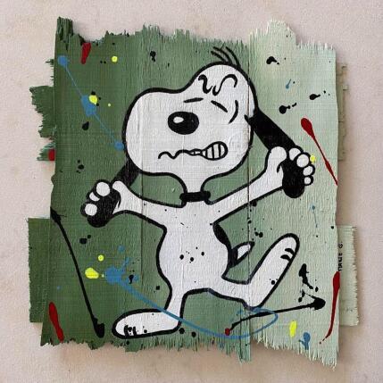 Peinture Snoppy énervé par Marie G.  | Tableau Pop-art Acrylique, Bois Icones Pop